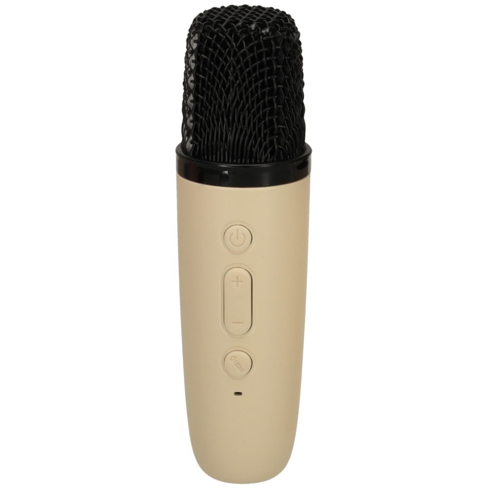 Karaokės rinkinys "Bluetooth" garsiakalbis mikrofonas USB LED smėlio spalvos