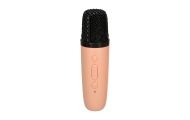 Karaokės rinkinys "Bluetooth" garsiakalbis mikrofonas USB LED rožinis
