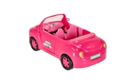 Lėlės automobilis kabrioletas pikniko rinkinys lėlė šuo rožinis 4 el.