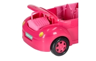 Lėlės automobilis kabrioletas pikniko rinkinys lėlė šuo rožinis 4 el.