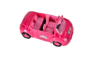 Lėlės automobilis kabrioletas pikniko rinkinys lėlė šuo rožinis 4 el.