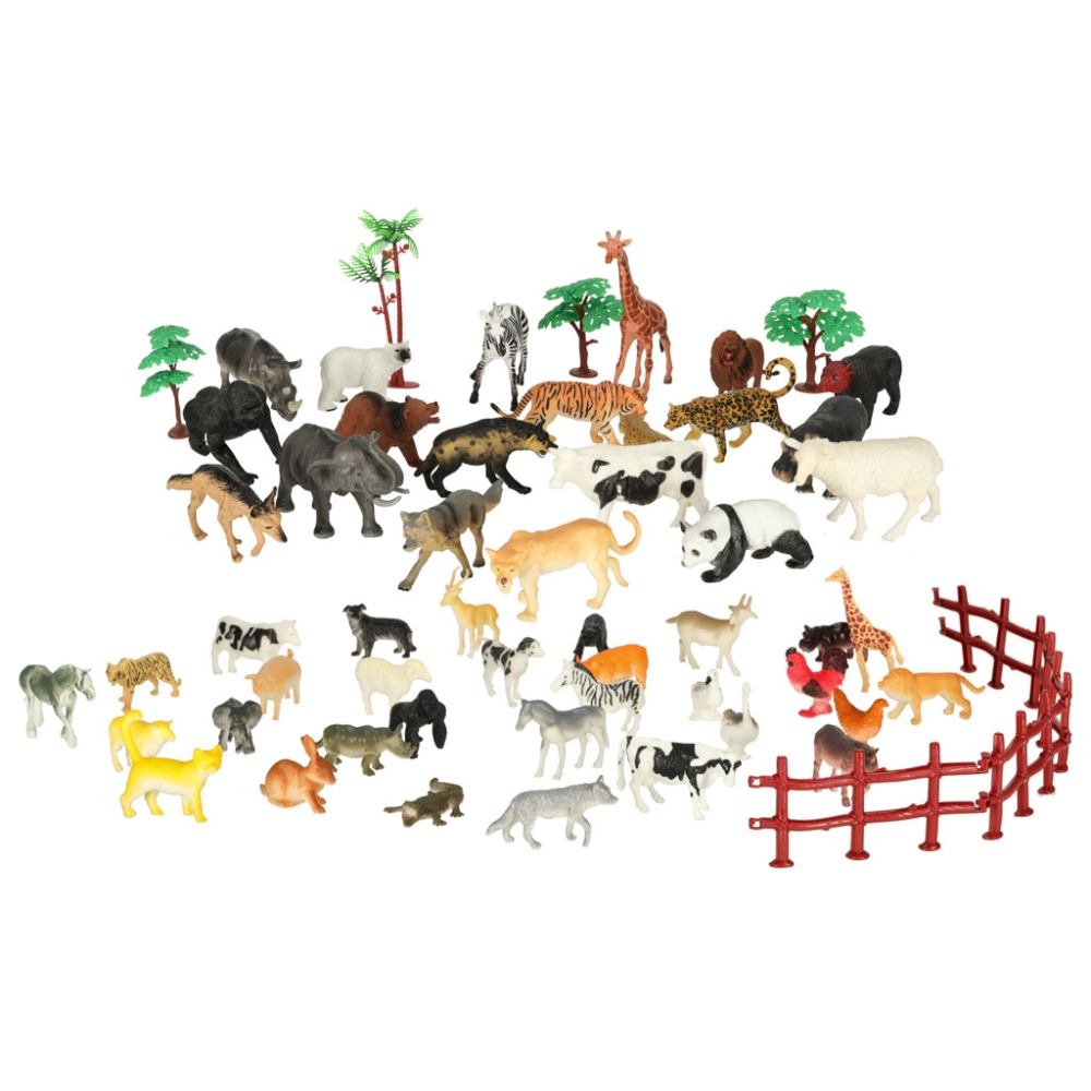Gyvūnų figūrėlių zoologijos sodo safari rinkinys 59 el.