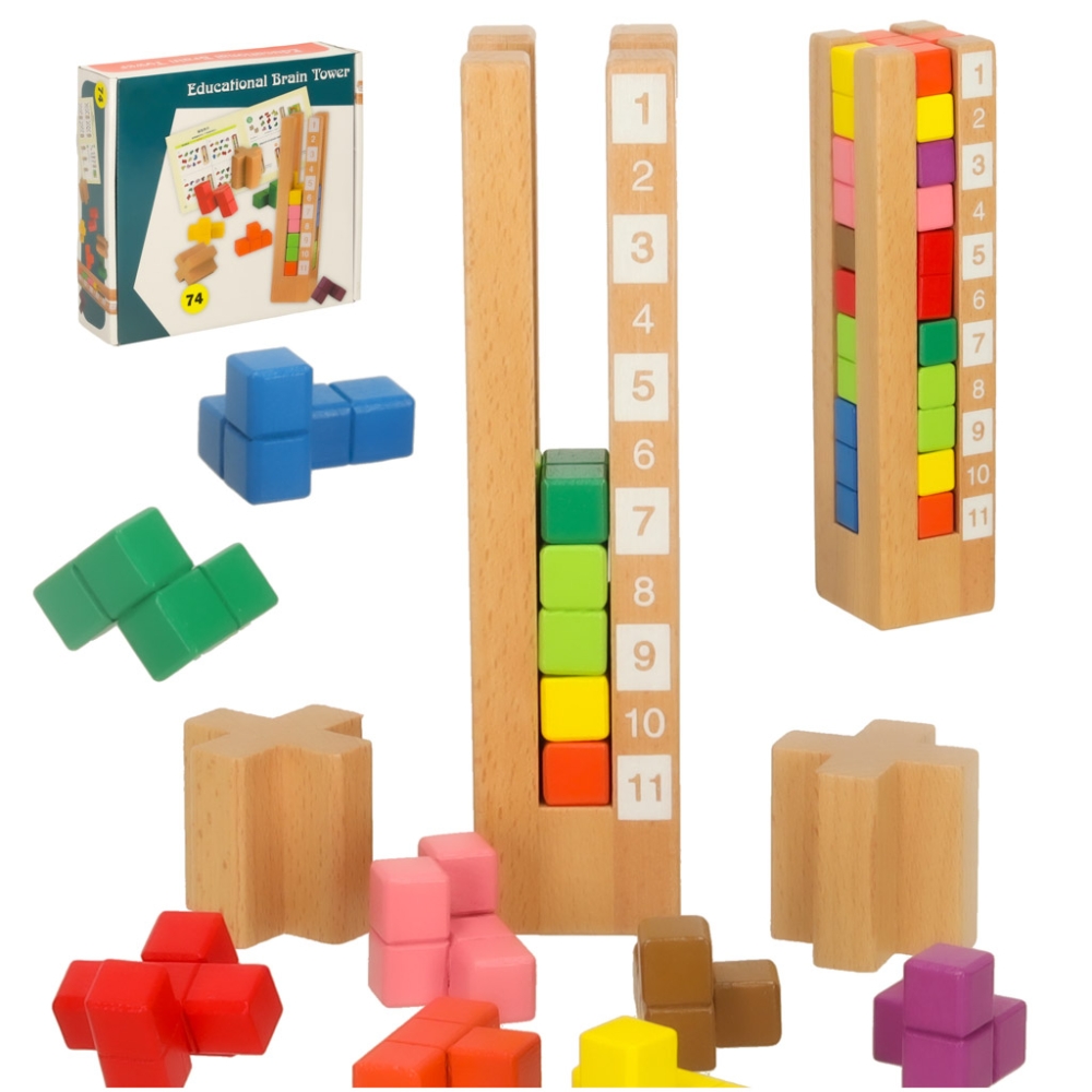 Mokomoji medinė dėlionė Montessori spalvota-Žaislai, Lavinamieji žaislai, Mokomieji žaislai-e-vaikas