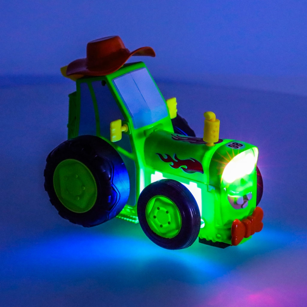 Traktorius RC šokinėjantis su garsais žalias-Žaislai, Auto ir transporto žaislai, Traktoriai-e-vaikas