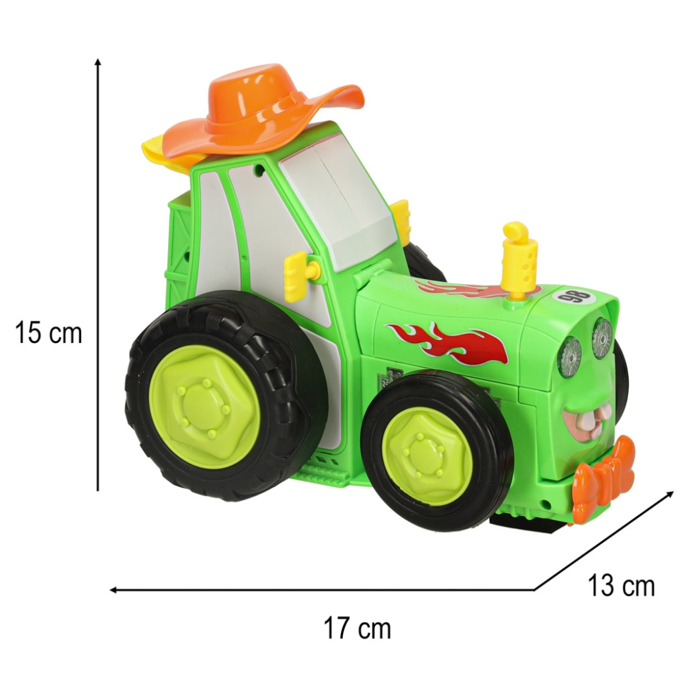 Traktorius RC šokinėjantis su garsais žalias-Žaislai, Auto ir transporto žaislai, Traktoriai-e-vaikas