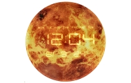 Planetos Marsas sieninis laikrodis su LED ekranu 32 cm oranžinis