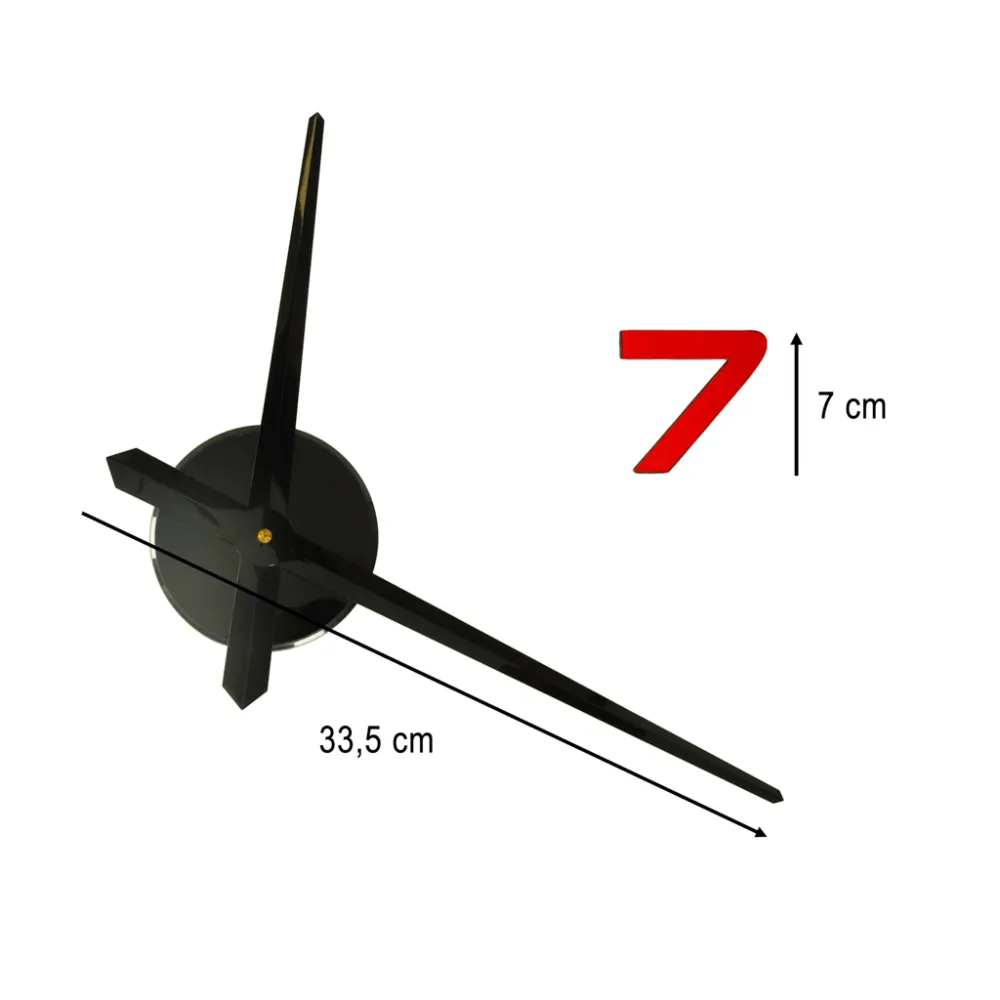 Priklijuojamas sieninis laikrodis 12 skaitmenų 80-90 cm juodos spalvos rodyklės-Namai, laisvalaikis, turizmas, Namų apyvokos pre