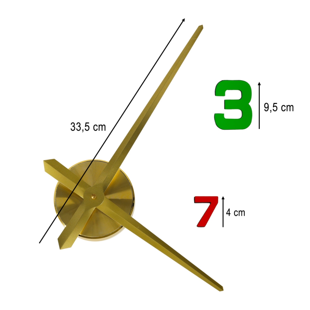 Sieninis lipdukas laikrodis 80-90 cm aukso spalvos 12 skaitmenų-Namai, laisvalaikis, turizmas, Namų apyvokos prekės-e-vaikas
