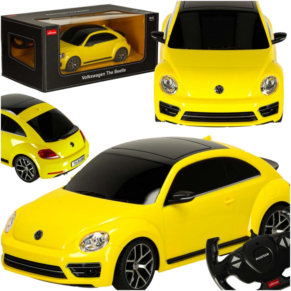 Nuotolinio valdymo automobilis Rastar 78000 Volkswagen Beetle 1:14 geltonas-Žaislai, Auto ir transporto žaislai, Valdomos radijo