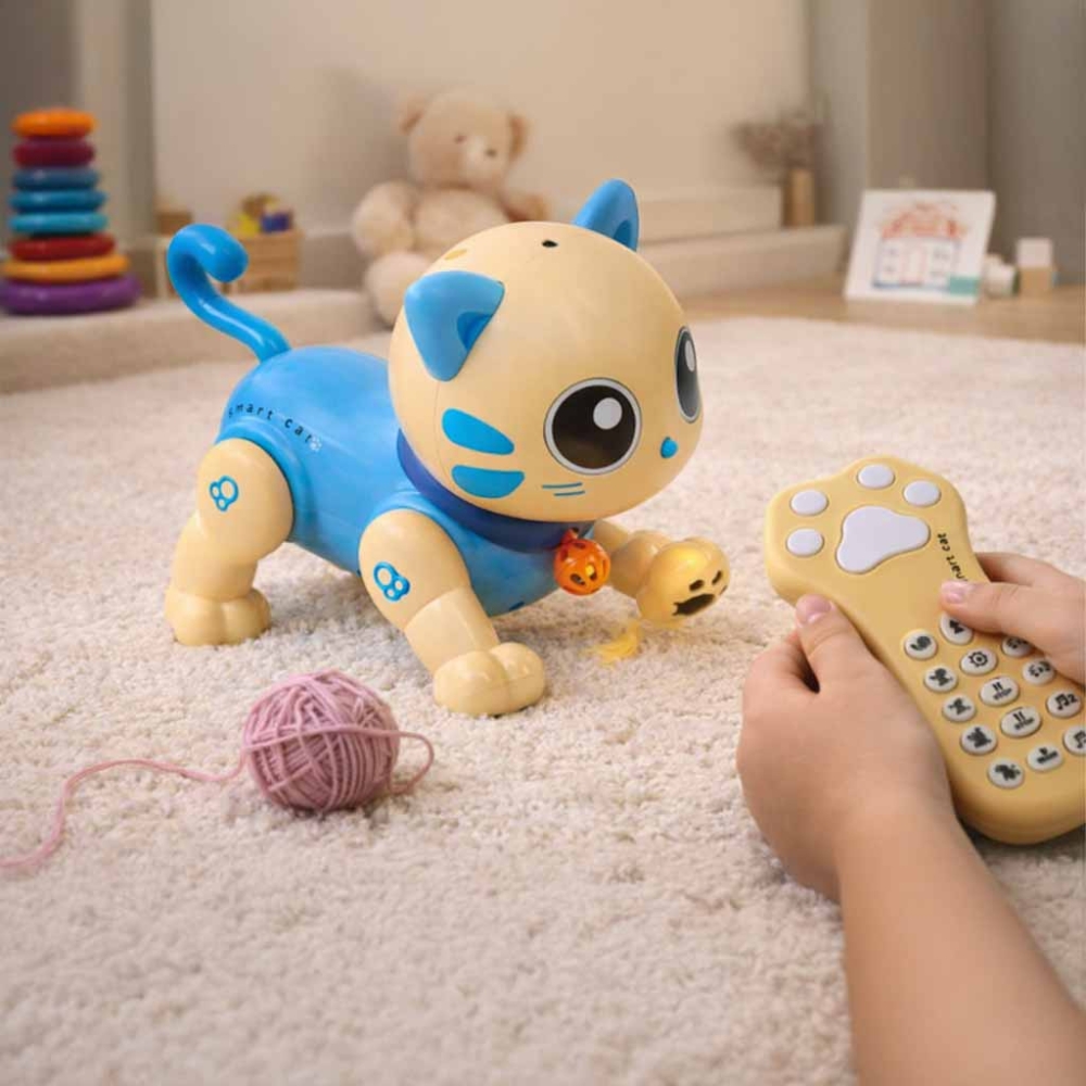 Interaktyvi katė nuotolinio valdymo RC robotas šokinėja mėlyna spalva-Žaislai, Interaktyvūs žaislai-e-vaikas