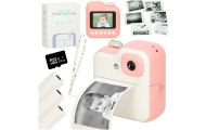 Momentinis fotoaparatas, terminis spausdintuvas + kasetės, 32 GB kortelė, rožinė