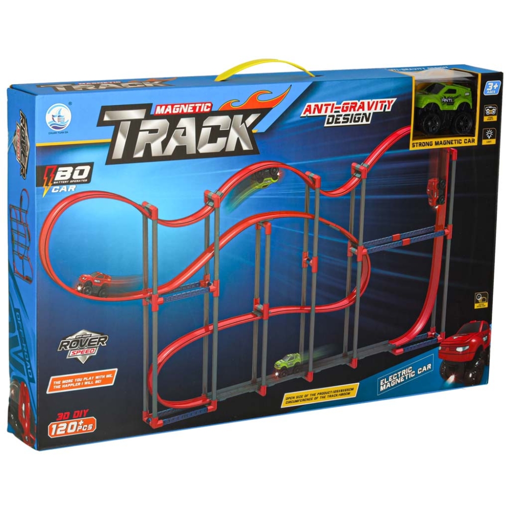 Magnetinė antigravitacinė automobilių trasa 123cm XL 120el.