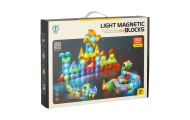 Magnetinės konstrukcijos plytos šviečiančios 3D figūros 134 el.