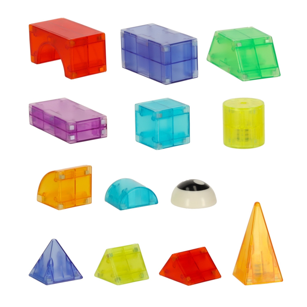 Magnetinis konstruktorius šviečiančios 3D figūros 64 el.-Žaislai, Konstruktoriai, Magnetiniai konstruktoriai-e-vaikas
