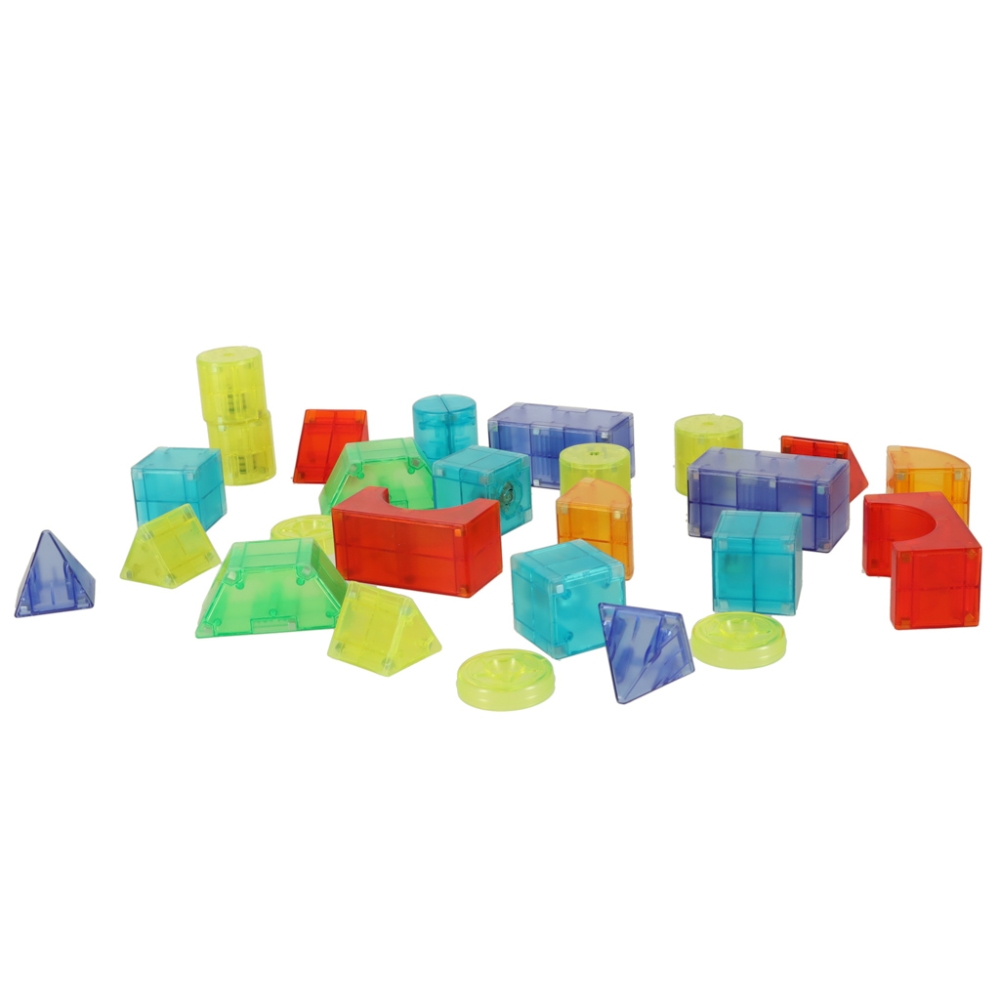 Magnetinis konstruktorius šviečiančios 3D figūros 64 el.-Žaislai, Konstruktoriai, Magnetiniai konstruktoriai-e-vaikas
