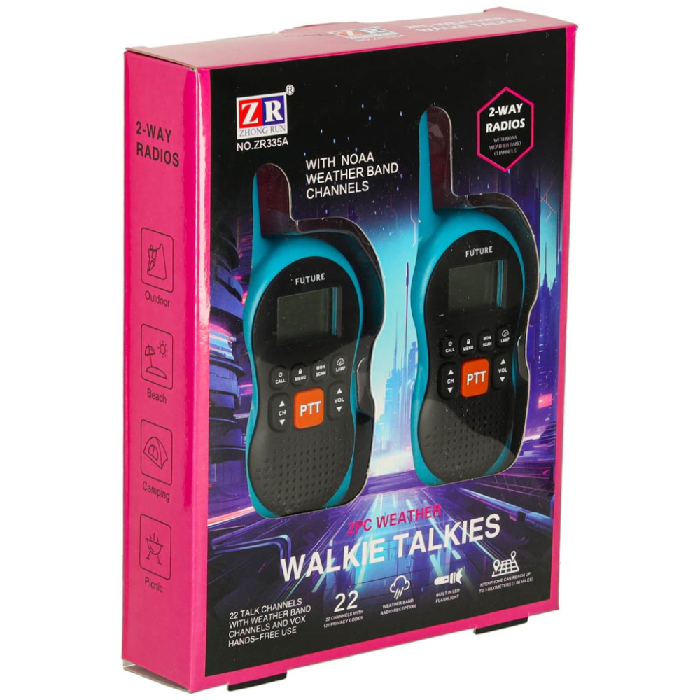Vaikams skirtos "Walkie Talkie" radijo stotelės 3 km nuotolio rinkinys, 2 vnt.