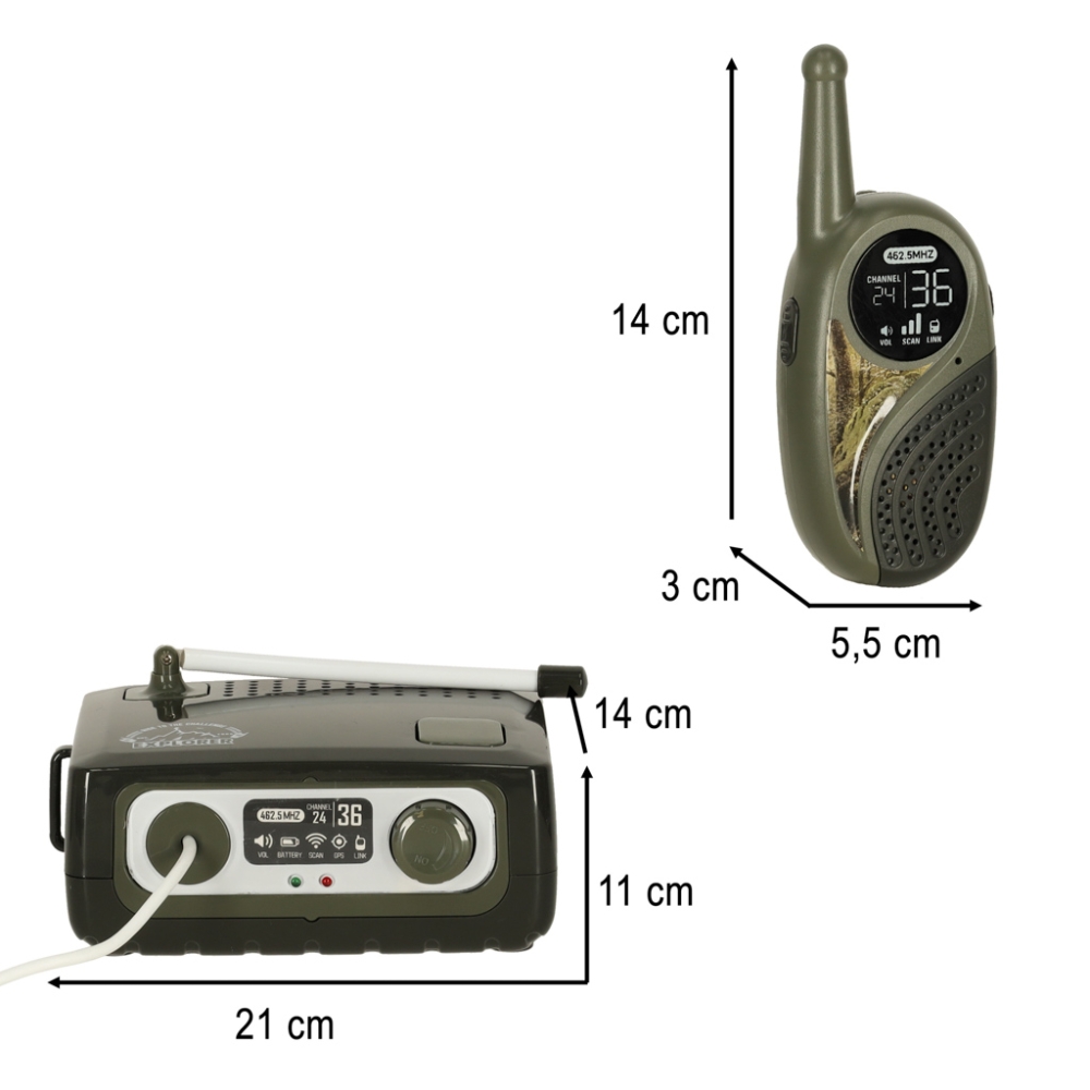 Vaikams skirtas "Walkie talkie" radijo imtuvų rinkinys su PBX, skirtas kariuomenei 333 m atstumu