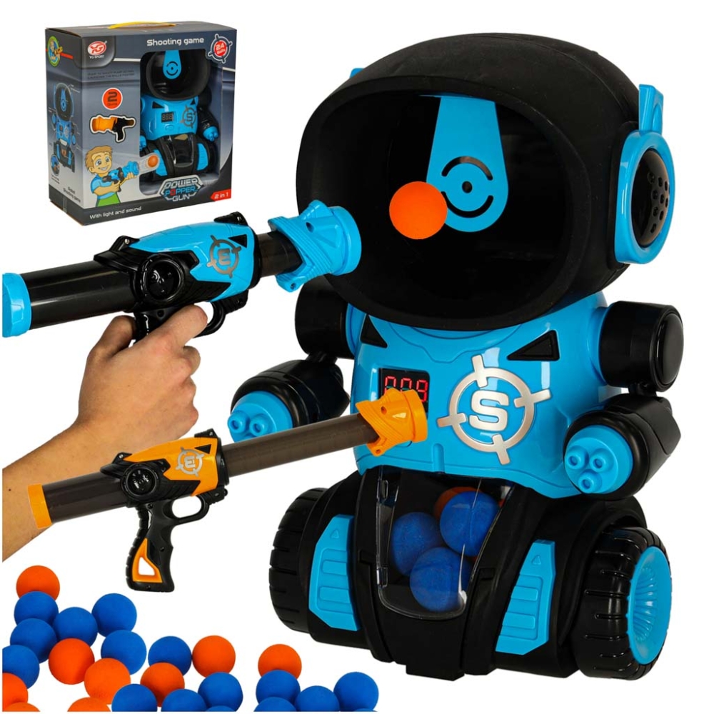 Robotų arkadinis šaudymo į taikinį žaidimas + 2x pistoletas + kamuoliukai