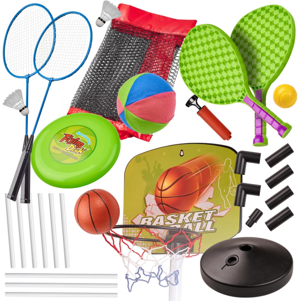 Sporto rinkinys 5in1 badmintonas krepšinis tinklinis tenisas frisbis-Žaislai, Lauko žaislai, Lauko žaidimai ir sporto prekės, Ža