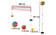 Sporto rinkinys 5in1 badmintonas krepšinis tinklinis tenisas frisbis