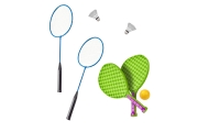 Sporto rinkinys 5in1 badmintonas krepšinis tinklinis tenisas frisbis