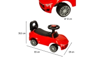 Vežimėlio stumiamas automobilis su garsu ir šviesomis raudonas