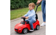 Vežimėlio stumiamas automobilis su garsu ir šviesomis raudonas