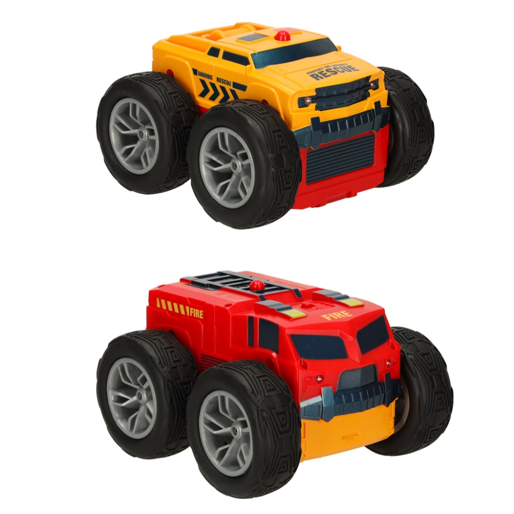 Nuotolinio valdymo automobilis "Revolt 2 Sided Rescue Racer mega transformacija 360 4WD sukimasis-Žaislai, Auto ir transporto ža