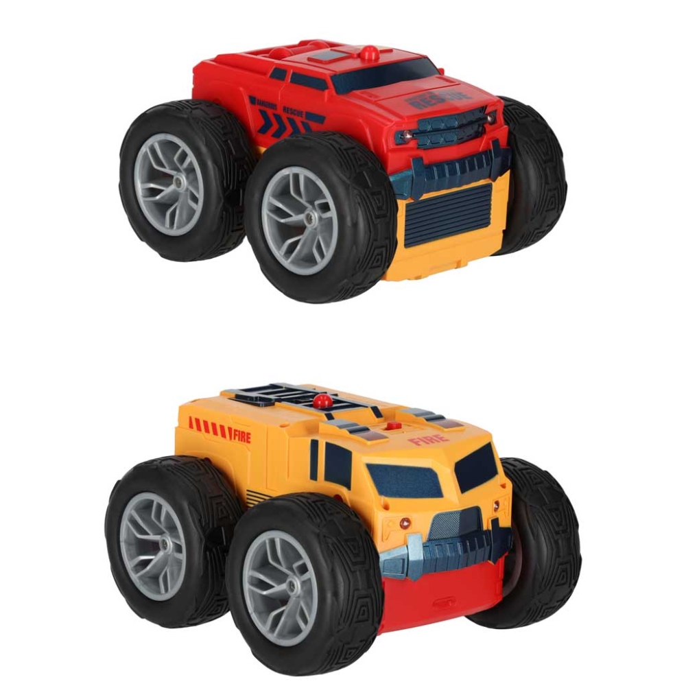 Nuotolinio valdymo automobilis "Revolt 2 Sided Rescue Racer mega transformacija 360 4WD sukimasis-Žaislai, Auto ir transporto ža