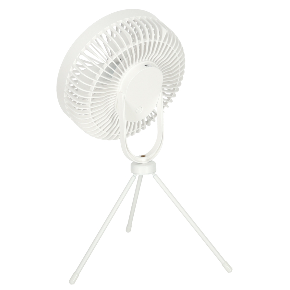 Stalinis ventiliatorius su belaidžiu USB nuotolinio valdymo pulteliu ir apšvietimu 4 galios lygiai 18 cm, baltas