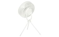 Stalinis ventiliatorius su belaidžiu USB nuotolinio valdymo pulteliu ir apšvietimu 4 galios lygiai 18 cm, baltas