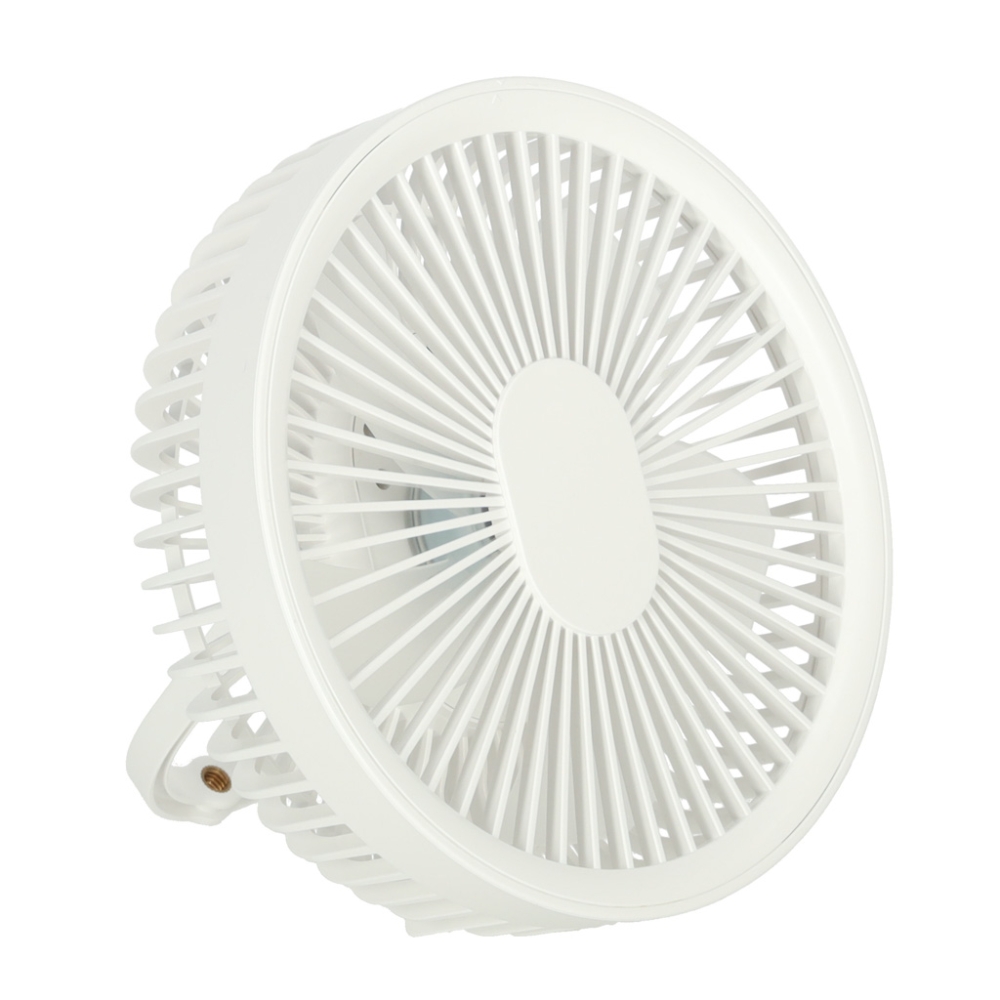 Stalinis ventiliatorius su belaidžiu USB nuotolinio valdymo pulteliu ir apšvietimu 4 galios lygiai 18 cm, baltas