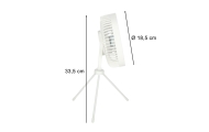 Stalinis ventiliatorius su belaidžiu USB nuotolinio valdymo pulteliu ir apšvietimu 4 galios lygiai 18 cm, baltas