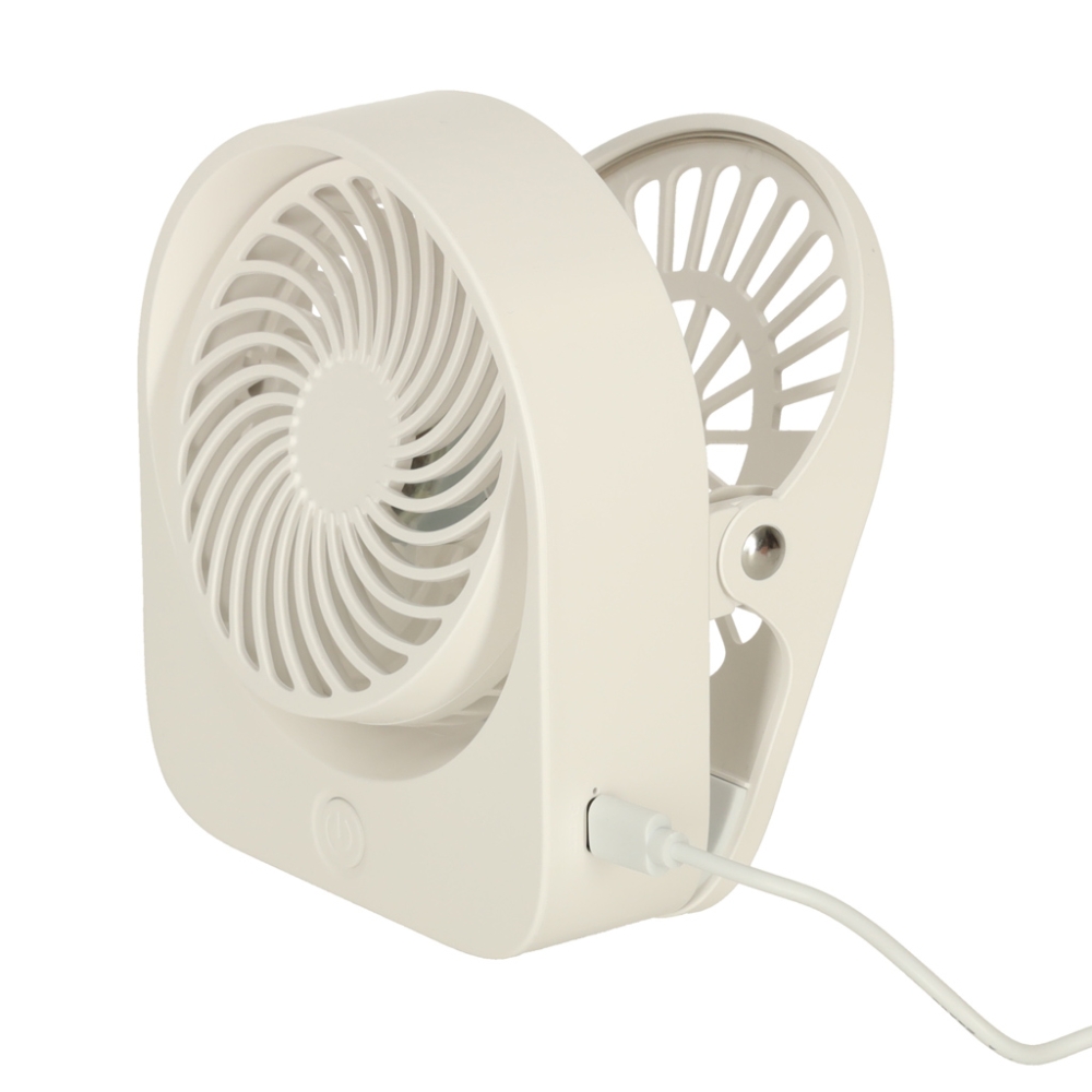 Stalinis ventiliatorius belaidis belaidis USB aušinimas 3 galios lygiai 11,5 cm baltas