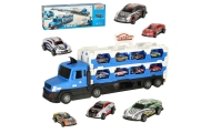 TIR sunkvežimių transporteris XXL sulankstoma transporto priemonė 10 automobilių mėlyna