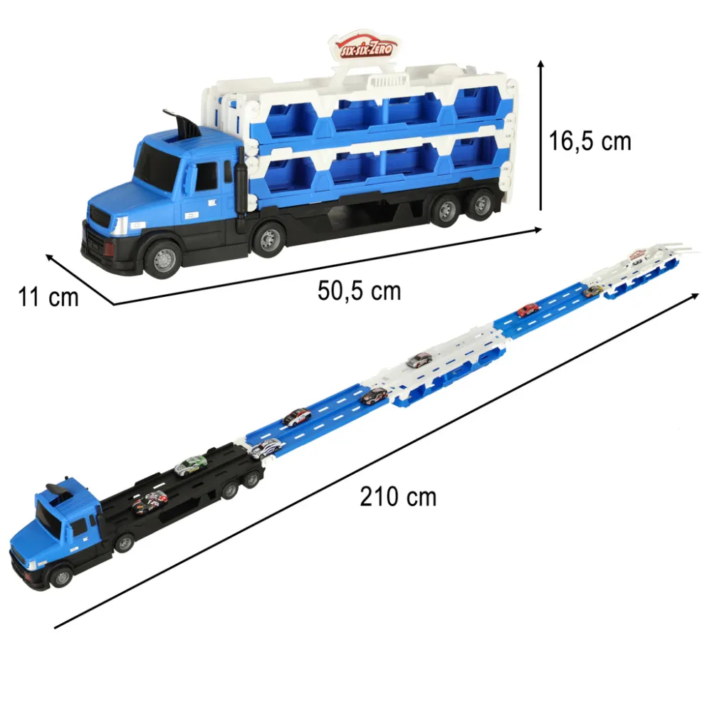 Sunkvežimių transporteris TIR XXL sulankstoma transporto priemonė 10 automobilių mėlyna-Žaislai, Auto ir transporto žaislai, Gar