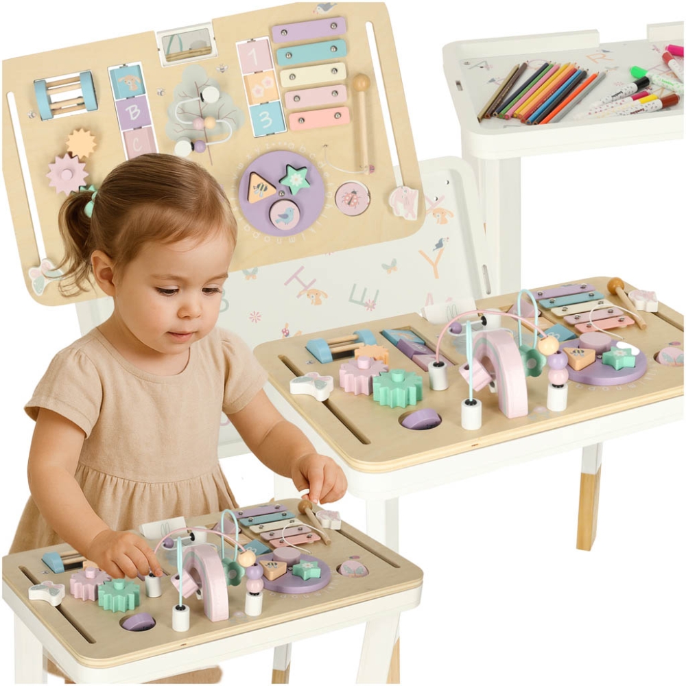 Edukacinis stalas LULILO montessori, rožinės sp.-Žaislai, Kūdikiams, Žaislai mažyliams (iki 4 m.