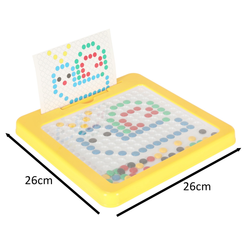 Magnetinė mozaikinė dėlionė montessori 26x26cm, geltona-Žaislai, Dėlionės, Magnetinės dėlionės-e-vaikas