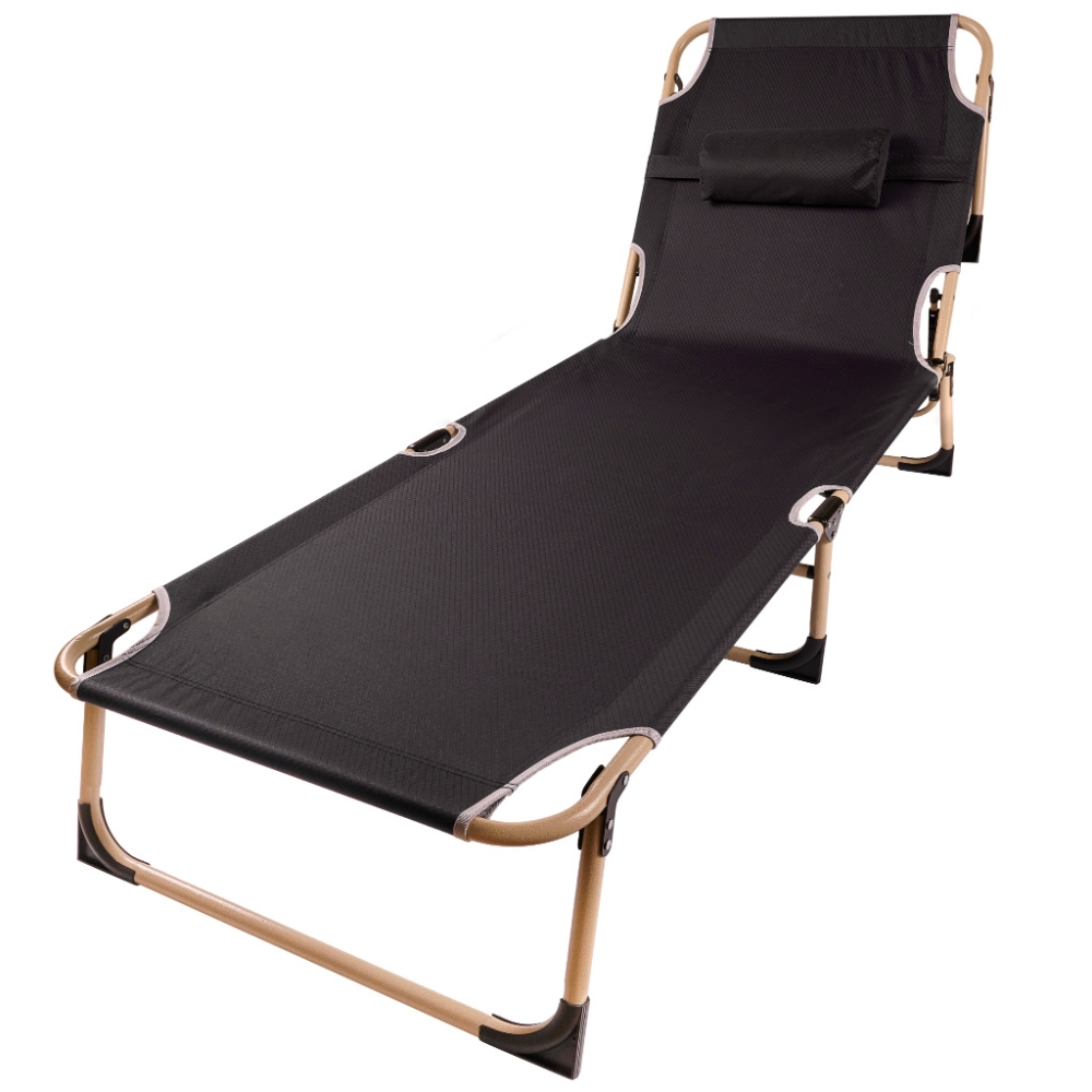 Sulankstoma kelioninė lauko lova canada recliner reguliuojama 193 cm pilka