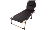 Sulankstoma kelioninė lauko lova canada recliner reguliuojama 193 cm pilka