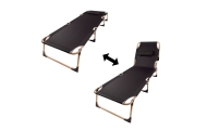 Sulankstoma kelioninė lauko lova canada recliner reguliuojama 193 cm pilka