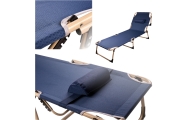 Sulankstoma turistinė lova Kanada reguliuojama sofa 193 cm tamsiai mėlyna