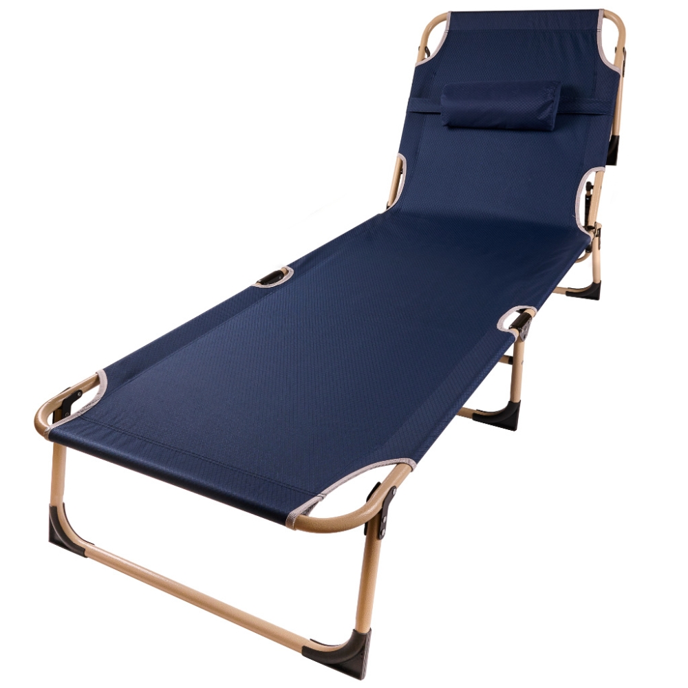 Sulankstoma turistinė lova Kanada reguliuojama sofa 193 cm tamsiai mėlyna