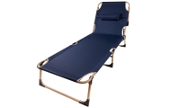 Sulankstoma turistinė lova Kanada reguliuojama sofa 193 cm tamsiai mėlyna