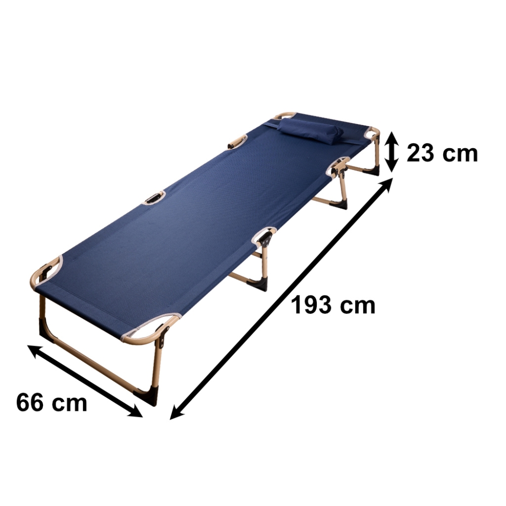 Sulankstoma turistinė lova Kanada reguliuojama sofa 193 cm tamsiai mėlyna