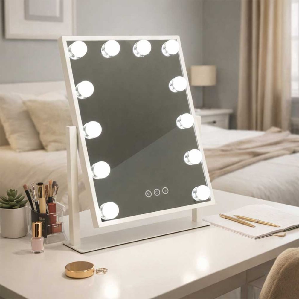 LED makiažo veidrodis su USB lemputėmis 30x40cm