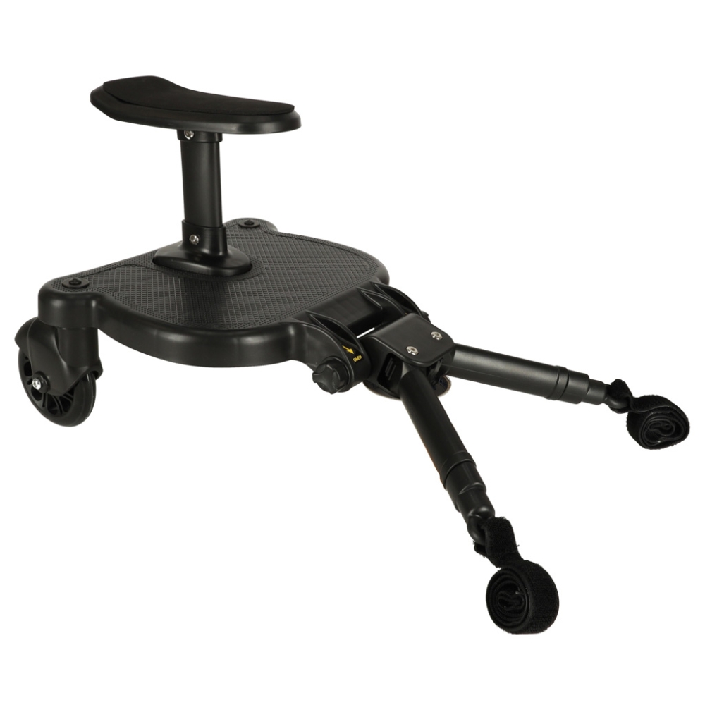 Vaikiško vežimėlio pakopa su kūdikio sėdyne, juoda