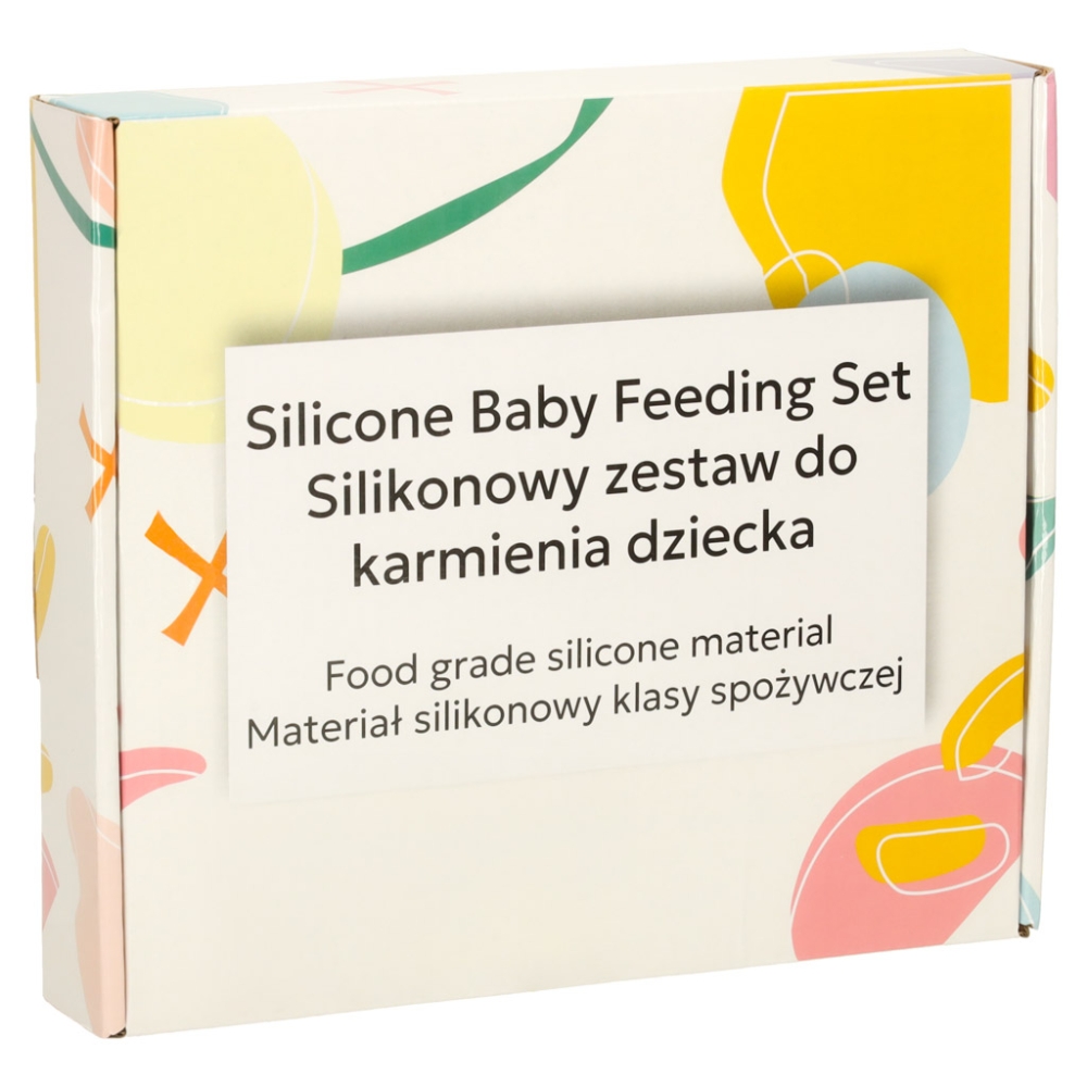 Silikoninių indų rinkinys 4 dalių Meškiukas, oranžinis-Maitinimui, Indai, įrankiai, gertuvės, Indų rinkiniai-e-vaikas