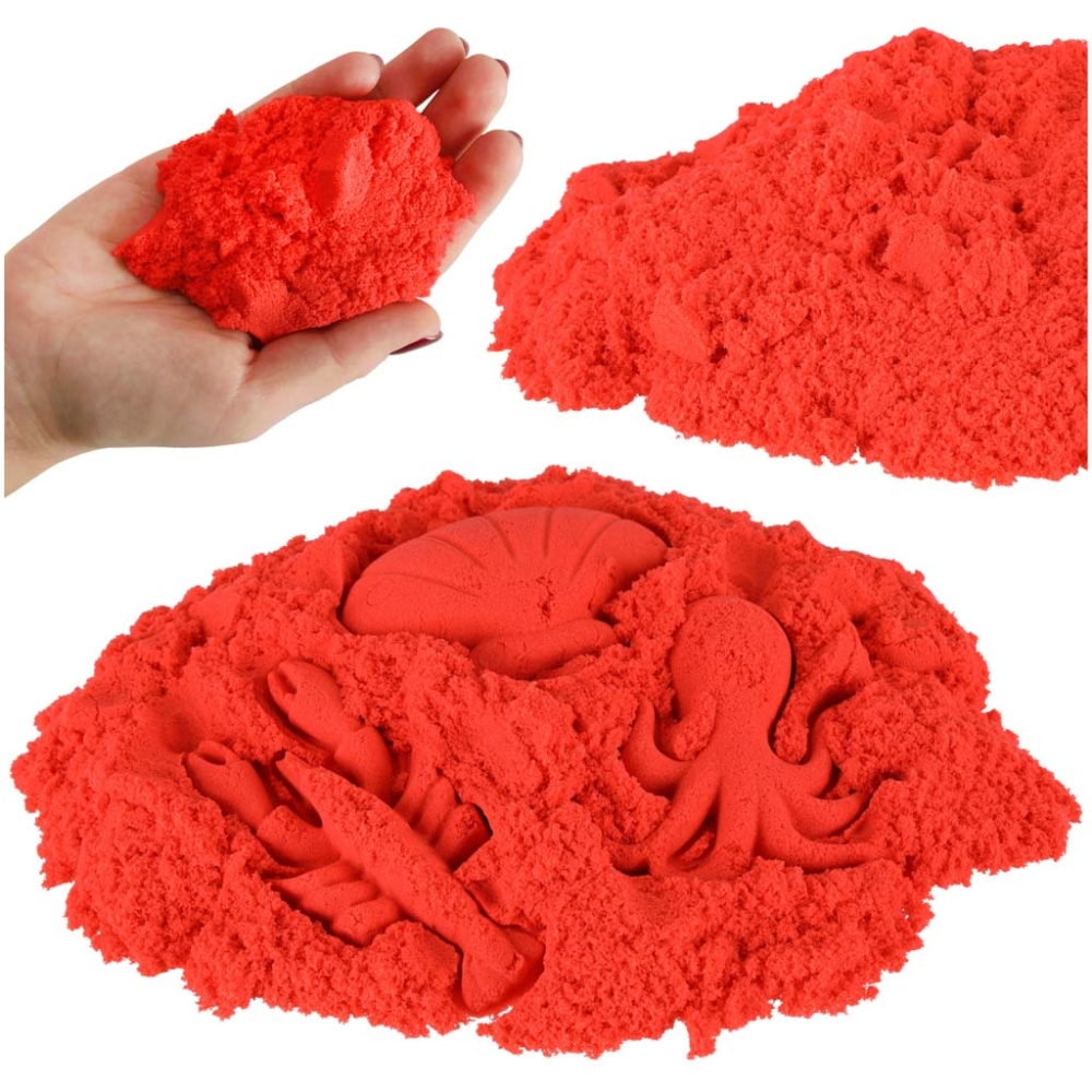 Kinetinis smėlis 1 kg maišelyje, raudonas-Žaislai, Kūrybiniai žaislai, Lipdymas-e-vaikas