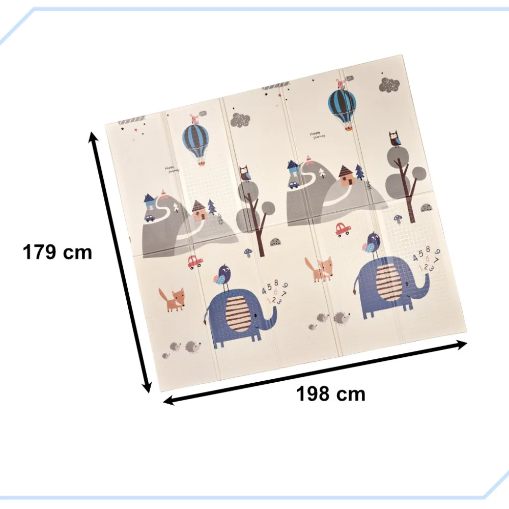 Sulankstomas dvipusis putplasčio kilimėlis 180 x 200 cm gatvė / miškas-Žaislai, Kūdikiams, Lavinamieji kilimėliai-e-vaikas